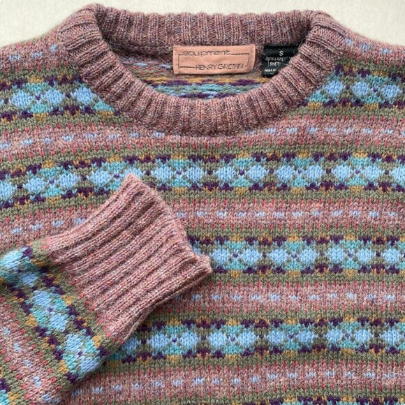 Vintage Fair Isle Shetland Wool Sweater Size S - Picture 1 of 9
